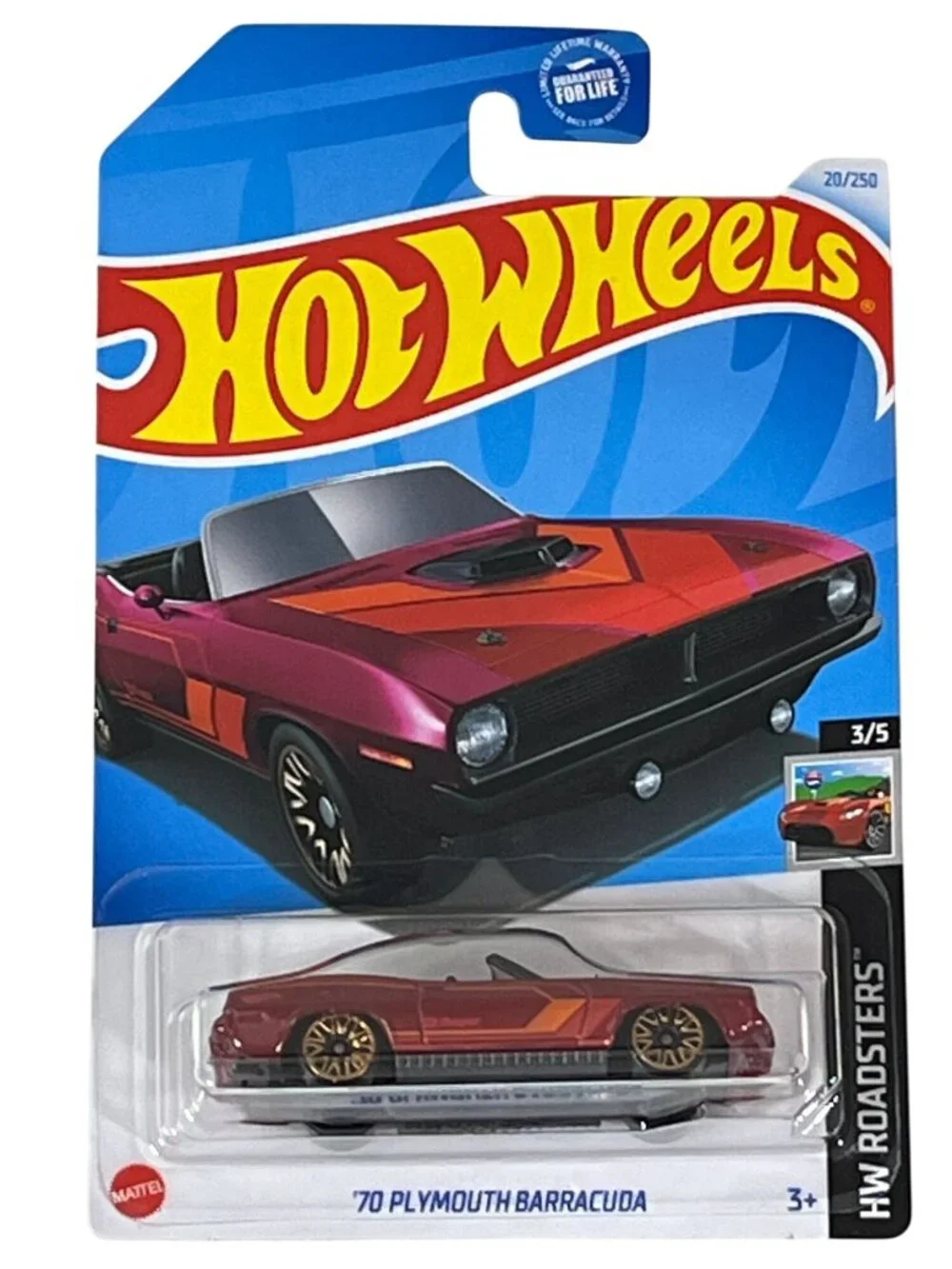 Hot Wheels '70 Plymouth Barracuda Red HW Roadsters 1:64